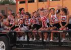 Top of Texas Cheerleaders who cheer for elementary school sports teams, ride in the Homecoming parade on Wednesday, Sept. 16 to a pep rally at Cub Stadium. Photo by Kailyn Altmiller