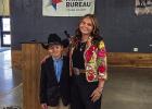Jace Haralson and Marlee Lane from Olney 4-H and Olney FFA gave Commercial Steer Project speeches during a BBQ lunch on the final day of the Young County Junior Livestock Show Photo by Will Sadler
