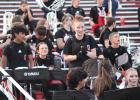 The Pride of Olney High School Marching Band inspired fans to shout for the Cubs at the Sept. 18 Homecoming game at Cub Stadium. Photo by Gina Keating