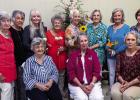 The Amity Club met May 1 at Hamilton Street Church of Christ. Back Row: Roslyn Fowler, Nita Hearne, Judy Averett, Marilyn Norris, Donna Sullivan, Judy Moberly, Phyllis Whitsitt, Margie Snyder. Back Row: Jeannie Spivey, Judi Winslow, Carolyn Penn. Photo by