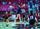 The Lady Cubs look for returning veterans to help lead the team into the 2025 season. Veteran player #12 Morgan Simmons returns a volley during the Lady Rabbit scrimmage. Photo by Will Sadler