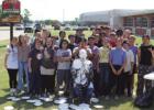 OJH eighth graders had the opportunity to hit Principal Ed Berngen with pies during a special “Pie the Principal” event on Friday, Sept. 19, at the school. Each eighth grader got a chance to hit the principal in the face with a pie after winning the O