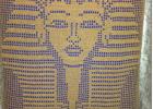 Crochet wall hanging of King Tut’s Death Mask. Photo by Susan Jeske