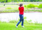 OHS Lady Cub Jenna Widner tees off during district play at Olney Country Club. Photo by Will Sadler