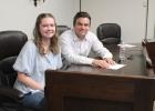 Adelade Edgington (L), a rising senior at Texas A&amp;M University and OHS graduate, attended the June 8 City Council meeting with City Attorney Dan Branum (R). Ms. Edgington is considering attending law school after her college graduation next year. Phot