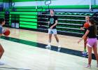 Student athletes learned the importance of passing during summer basketball camp. Photo by Will Sadler