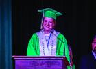 NHS senior valedictorian Ashleigh Taylor gave a speech to attendees of the NHS 2025 Graduation Ceremony. Photo by Will Sadler