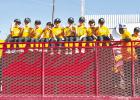 The Pirates Little League team rides high in the season-opening parade down Main Street in Olney on Saturday morning. Photo by Macy Patton