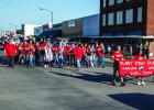 The Pride of Olney High School Marching Band led the way in the Oct.3 Homecoming parade down Main Street. Photo by Will Sadler
