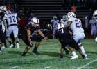 The Olney HIgh School Cubs showed their mettle in their homecoming game at Cub Stadium on Oct. 3 with a 33-0 rout of the Crosbyton Chiefs. Here, OHS Cub Ricco Sandoval (#55) showed he could run as well as guarding the quarterback and making running plays 