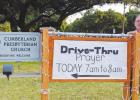 Drive-thru prayer at Cumberland Presbyterian