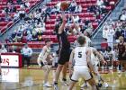 OHS Cubs #15 Luke Lane sank 3 free throws and was a force to be reckoned with under the basket. Photo by Will Sadler