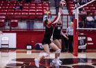 Lady Cub #9-Oaklan Hopkins sends a volley over the net to Lady Trojan defenders. Photo by Will Sadler