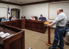 Big Luv’s BBQ Proprietor Barry Hodges asks the Olney City Council to consider new fees for out-of-town food trucks. Photo by Will Sadler