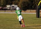 Bobcat #5 Hudson Hill stretches out for an offensive touchdown reception. Photo by Will Sadler
