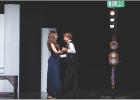 The crowd of junior high students erupted into loud applause and delighted laughter when two members of the play began to dance on stage. The couple represented the high school sweethearts who later get married move away and move back, finding out small t