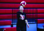 The afternoon camp hosted older girls and harder skills to learn, camp attendee shown here practicing hitting the volleyball with their inner arms. Photo by Will Sadler