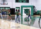 Newcastle Ladycat cheerleaders perform cheers to pump up the crowd excited during Meet the Bobcats night. Photo by Will Sadler