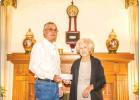 Precinct Chairman Burgess and Mrs. Atchley talk 1950s politics and the 2019 Republican gala