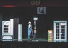 The town’s maintenance worker who periodically works on the titular one stop light becomes the architect for the story, walking characters though the play’s journey. Photo by Will Sadler