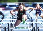 Newcastle High School Ladycat track member Camren Mallory flew past her competition in the 100m hurdles and is headed to represent NHS! Fight on, Ladycat! Photo by Will Sadler