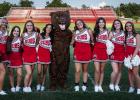 The Olney High School Cheerleaders, along with Cub mascot Charlie, entertained attendees with the school fight song and other cheers. Photo by Will Sadler