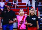 Lady Cub #3 Bradi Bowers escorted by parents Andy and Fallon Bowers during Senior Night. Photo by Will Sadler
