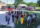 Firefighter Dustin Hudson led smoke training for the Olney Volunteer Fire Department that included multiple City of Olney departments. Here, Hudson gives safety instructions and the agenda for the day’s activities on May 30. Photo by Will Sadler