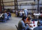 (LEFT): CEMCO employees shared an afternoon meal and fellowship on July 17, 2025, to mark the company’s 50th anniversary in Olney. The company, and guests, dined inside one of the manufacturing buildings. Photo by Will Sadler