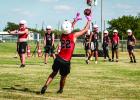 Many Cub players would love to capture a starting position as a receiver for this season’s varsity team, but only players with great hand and eye coordination will make the cut. It takes more than fast feet to be a starting receiver. Photo by Will Sadle