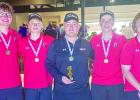 The OHS Cubs golf team [L-R] Luke Lane, Ryder Lisle, Payton Hembree, Colby Johnson and Case Grey, captured the Olney Country Club Tourney Championship this past week with a team score of 344. Case Gray was Co-Champ individual with a score of 78! Well, don