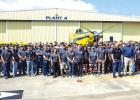 Air Tractor employees and management mark the delivery of the company’s 5,000th aircraft to Brazilian aerial application operator Dorilino Prediger, whose representatives came to Olney on May 28 to take possession of the ag plane. The company held a cel
