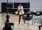 Mya Cabrera gives instruction to attendees over her summer volleyball skills session. Photos by Will Sadler