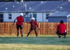 A Cub defensive corner practices against receivers during practice. Photo by Will Sadler