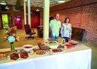 Olney Education Foundation board members Kelly Mahler and Jennifer Lane at the OEF’s open house for the 2025 Texoma Gives fundraiser. The OEF and other Olney nonprofits will be holding fund drives today all over town. Photo by Will Sadler