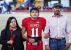 OHS Cub #11 Braulio Flores was escorted by Juanis and Carlos Flores. Braulio played wide receiver and cornerback for the Cubs for 4 years. Braulio plans to join the workforce and his favorite memory is the first time he made the playoffs with the Cubs.