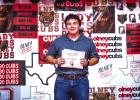 Cub Football player Jacobi Esquivel received the Defensive MVP Award. Photo by Will Sadler