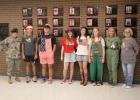 (L-R): Lila McCutcheon, Trey Geter, Kyle Turner, Grace Jeske, Kailyn Altmiller, Savanna Burger, Marla Kellogg and Sherry Livingston. Photo by Kristen Fields