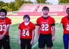 L-R: 33- Zander Gallardo, 24- Mason Johnson, 22- Kyle Stewart, 21- Caleb Fobbs. Photo by Will Sadler