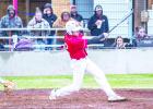 OHS Cub right fielder #12 Kaden McClendon at bat against rival Petrolia Pirates. Photo by Will Sadler