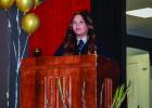 OHS FFA President Marlee Lane addresses attendees of the OHS FFA banquet. Photo by Will Sadler