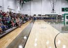 Coaches present speeches before players and the community during Meet the Bobcats night. Photo by Will Sadler