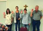 Members of the Olney Hamilton Hospital Board of Directors take their oath of office for new terms on May 21, 2026. The board members, (L-R): Kathy Smith, Lyndsey Miller, Rita Choat, and Carl Craig, are incumbents who ran unopposed in the May 4 municipal e