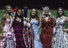 (Right): This year’s HOCO Queen nominees posed with last year’s Queen before being escorted on the field for Queen announcement. [L-R] Bradi Bowers, Allison Alvarado, Rae Bond, Clara Neal [last year’s OHS HOCO Queen] and Morgan Simmons. Photo by Wil