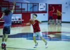 One of the activities of the basketball camp was a king of the hill shooting challenge, shooters got to keep shooting if they scored as other shooters rotated in to try to take over the basket from the holder. Photo by Will Sadler