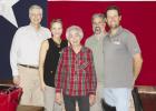 Young County Judge Win Graham met with supporters and curious voters at Hudson’s on Main on Thursday, April 9. L-R: Judge Graham, Olney ISD President Summer Branum, CEMCO President Carla Perry, CEMCO sales manager Justin Piegat, CEMCO chief engineer DJ