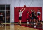 A Cub camper shoots from the paint, practicing shooting under pressure is an important to train. Photo by Will Sadler