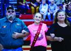 Lady Cub #7 Rai Bond escorted by parents James Bond and Kimberly Bond during Senior Night. Photo by Will Sadler