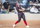 OHS Lady Cub #13 Kristen Fields hits clean up during the Knox City Game. Photo by Will Sadler
