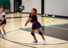 Brie Moulder practicing during volleyball skills session. Photos by Will Sadler